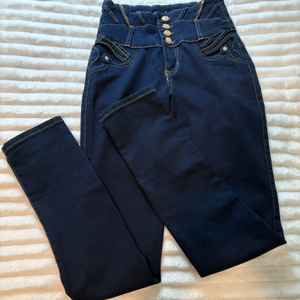 Tush push Girl's Junior's size 5 skinny Jeans stretch back pockets